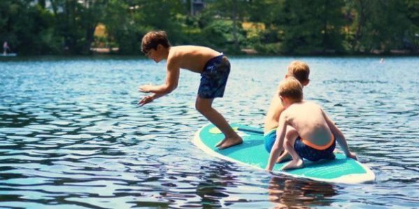 SUP Kindergeburtstag Schlachtensee-Stand-Up-Paddling-Stehpaddler