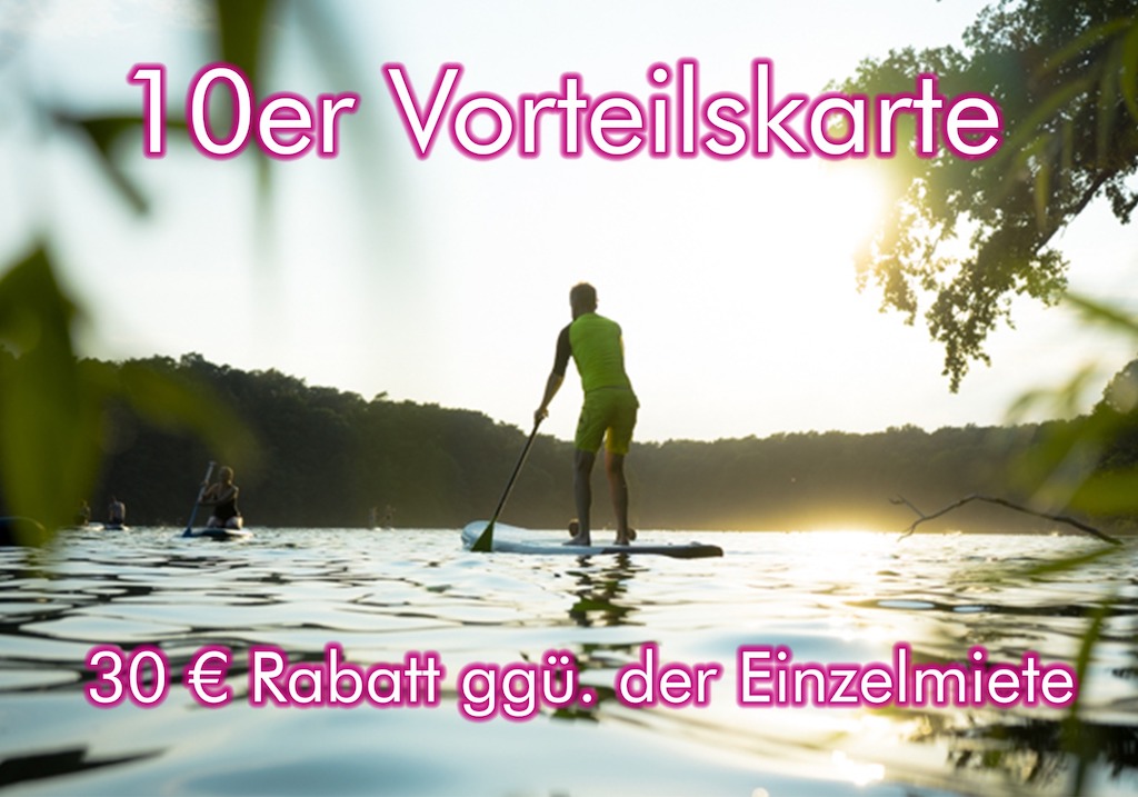 10erMehrfachkarte Stand Up Paddling Verleih Schlachtensee Steh
